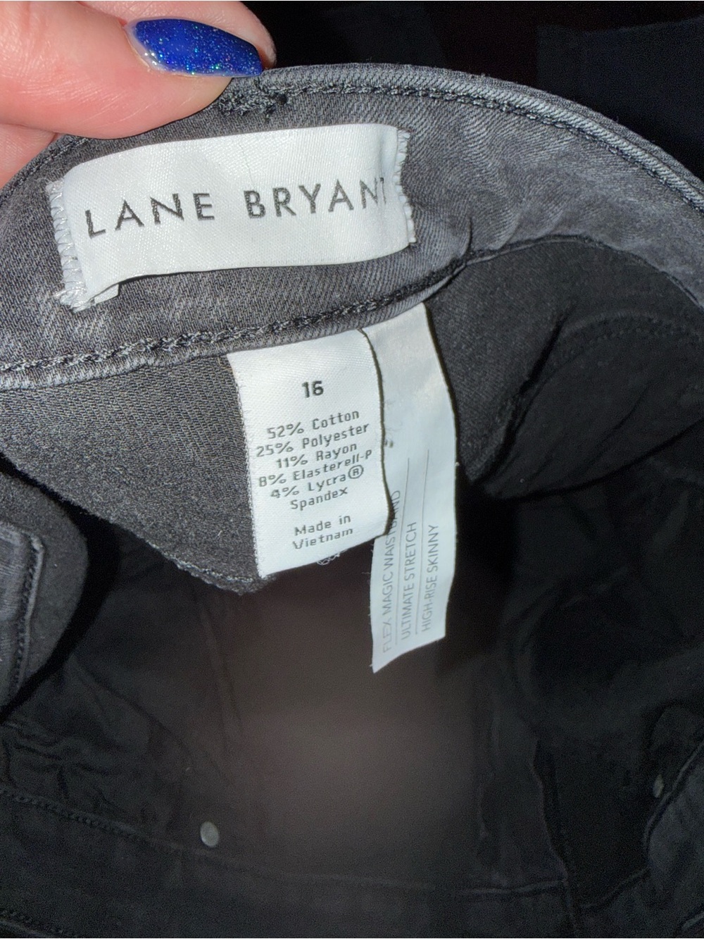 Lane Bryant Black Stretch Jeans - Deep Black